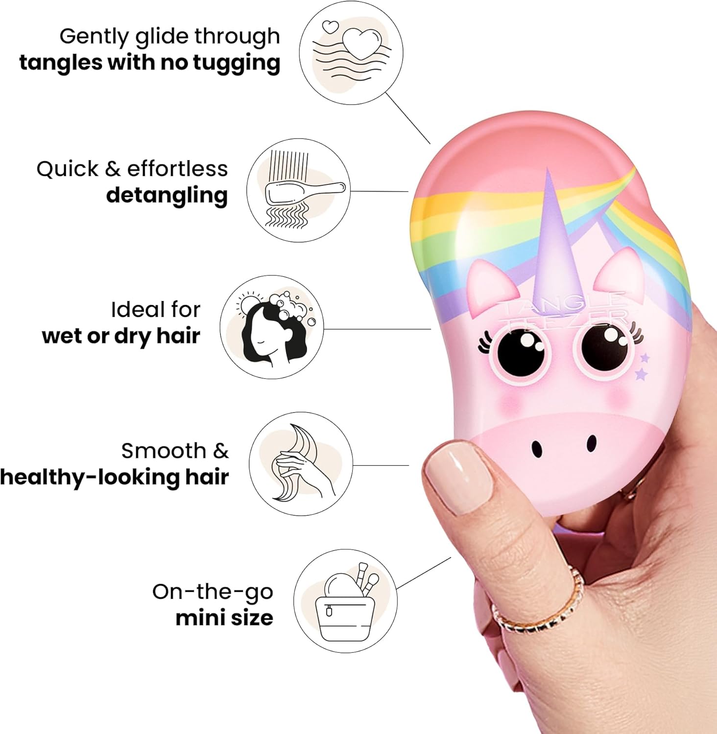 Tangle Teezer |The Original Mini Detangling Hairbrush | Palm Size Perfect for Kids & Travelling | Ideal for Wet & Dry Hair |Reduces Flyaways | Tropicana Green : Amazon.co.uk: Beauty