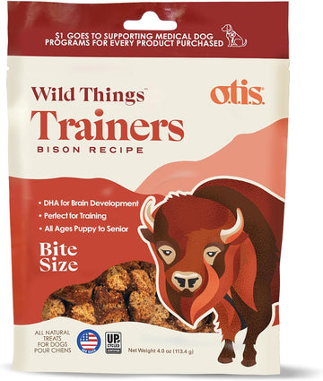 Otis Trainers Bison Recipe - 4 Oz Natural Dog Training Treats - Treats, Made In The Usa - Bite-Size Training Treats With Ashwagandha, L-Theanine, And Dha For Cognitive Development - All Ages