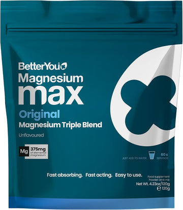 Betteryou Magnesium Glycinate, Citrate & Malate Supplement | 1942Mg Magnesium Max Powder - Unflavoured, 3-In-1 Powder 375Mg Elemental Absorbtion, Fast Absorbing, Fast Acting & Easy To Use