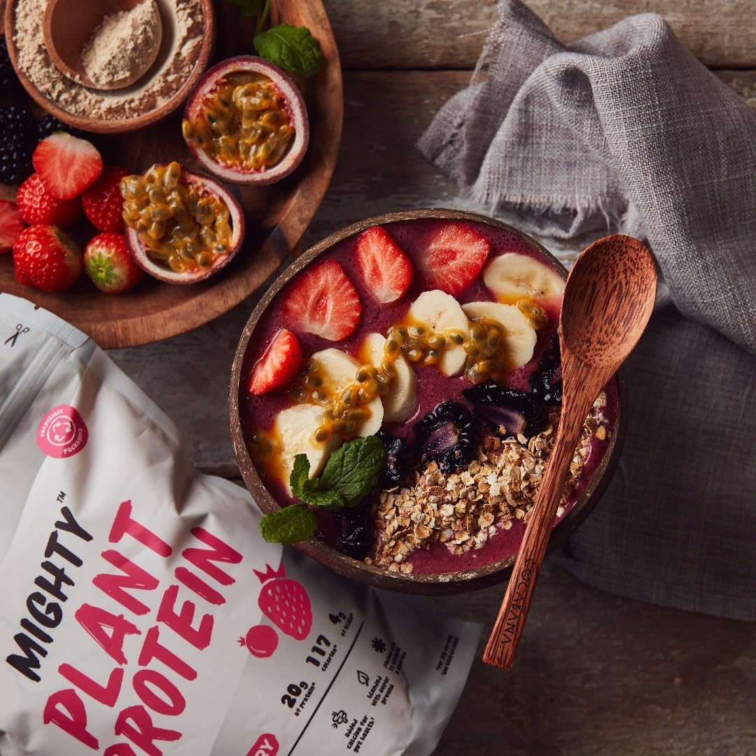 Mighty Ultimate Vegan Protein Powder, Super Berry Flavour, (17 Servings, 510g Bag without Scoop), Plant Based, Dairy Free Protein Shakes, Added Vitamins, Minerals & Super Greens : Amazon.co.uk: Health & Personal Care