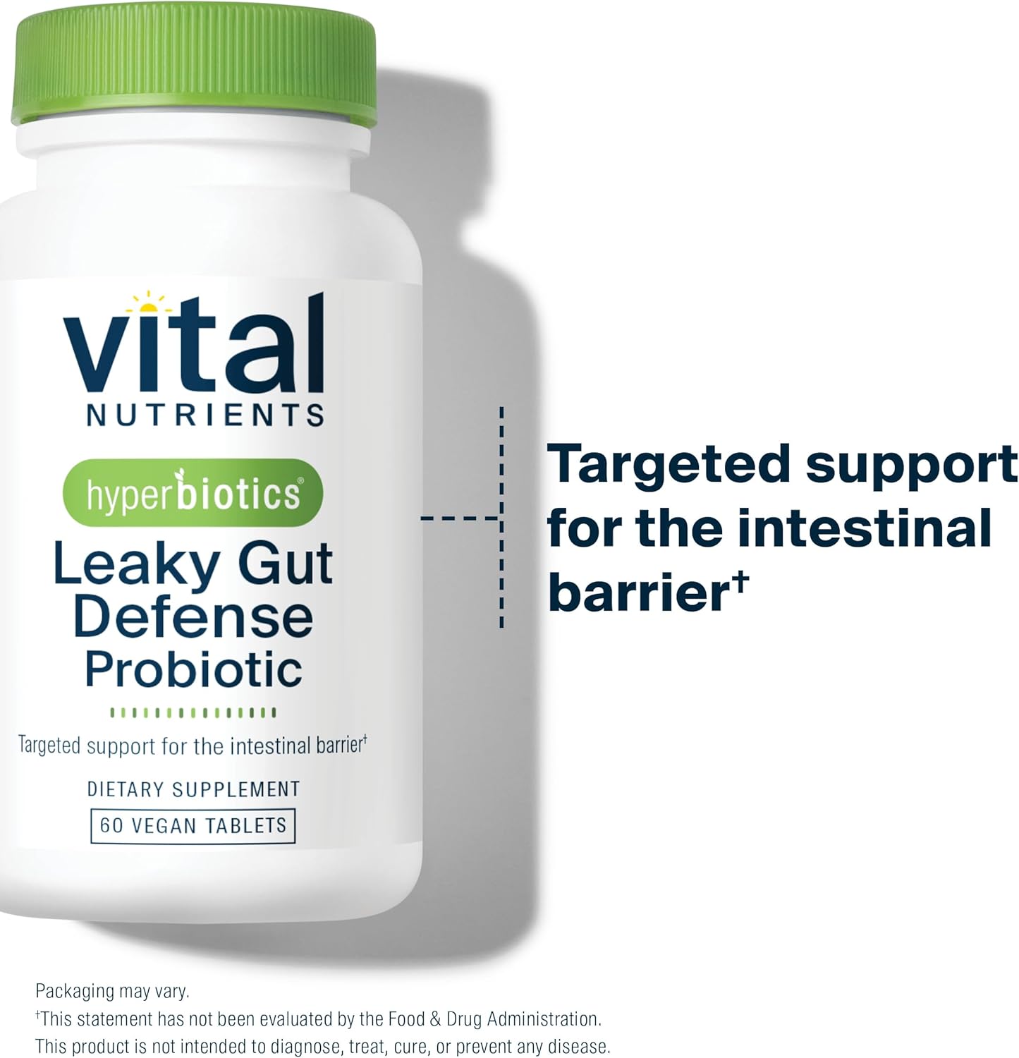 Hyperbiotics Vital Nutrients Leaky Gut Repair Supplement Probiotic | Science Backed Formula Strengthens Intestinal Barrier And Gut Health* | Reduces Digestive Discomfort | 60 Vegan Count : Health & Household