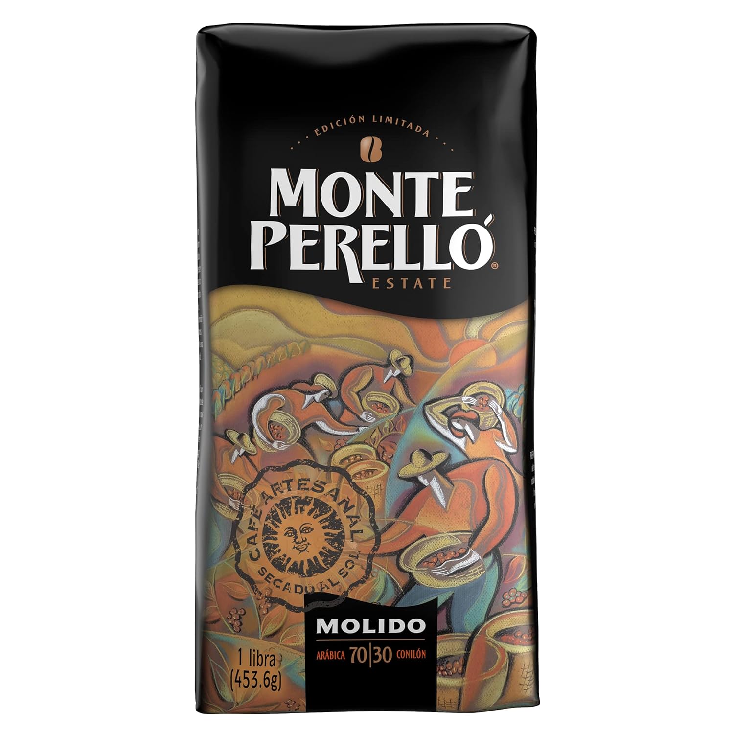 Monte Perelló, 16 oz Bag (1 LB/ 453.6 g), Ground Coffee, Medium Roast - Product from the Dominican Republic (Pack of 1)