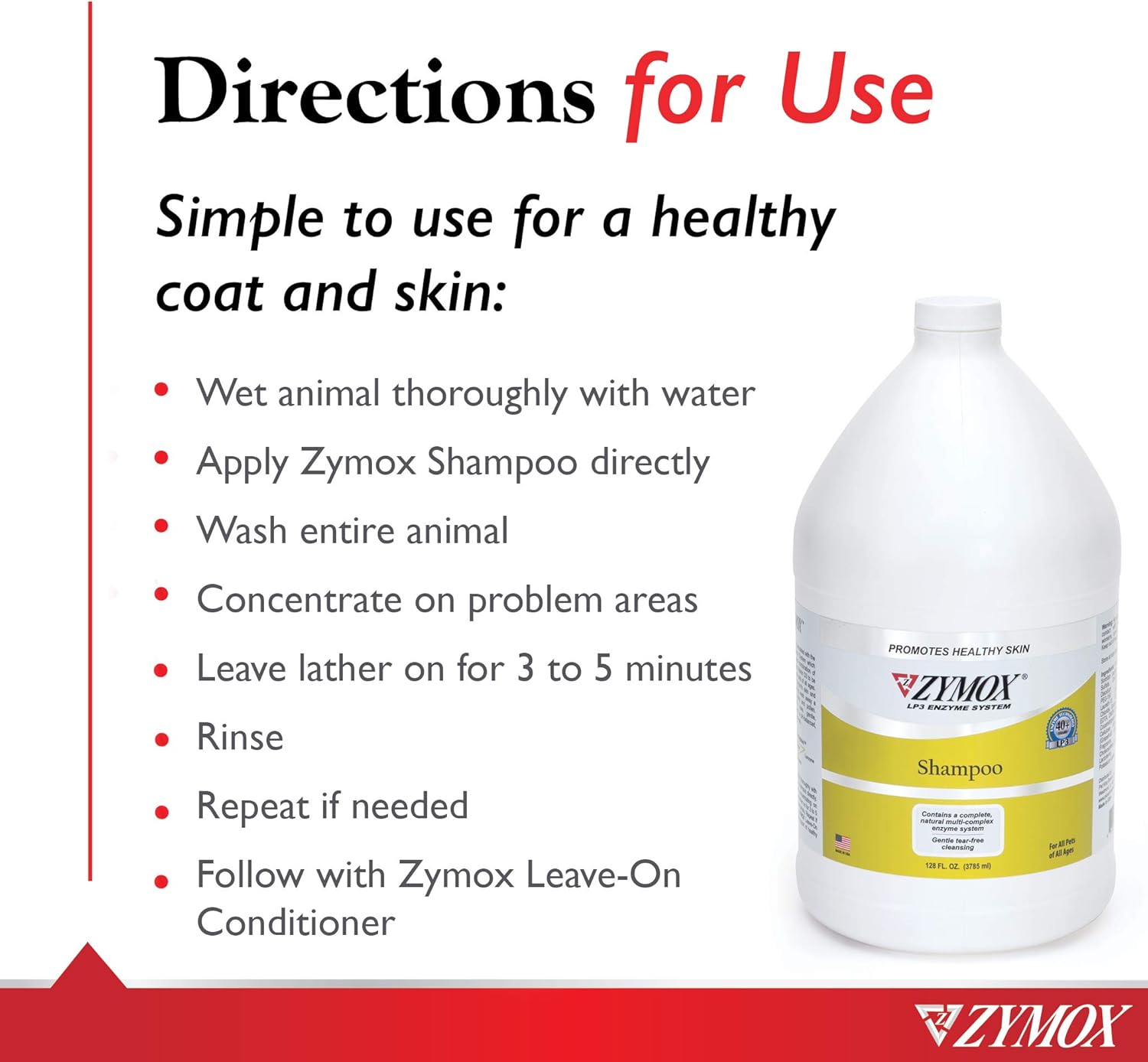 PET KING BRANDS Zymox Enzymatic Shampoo for Dogs and Cats, 1 Gallon