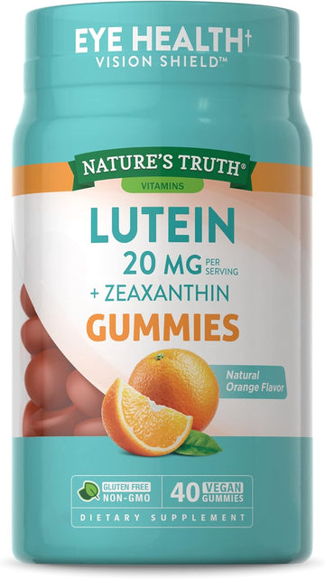 Nature'S Truth Lutein & Zeaxanthin Gummies | 20Mg | Vegan, Non-Gmo & Gluten Free Supplement | 40 Count | Orange Flavor