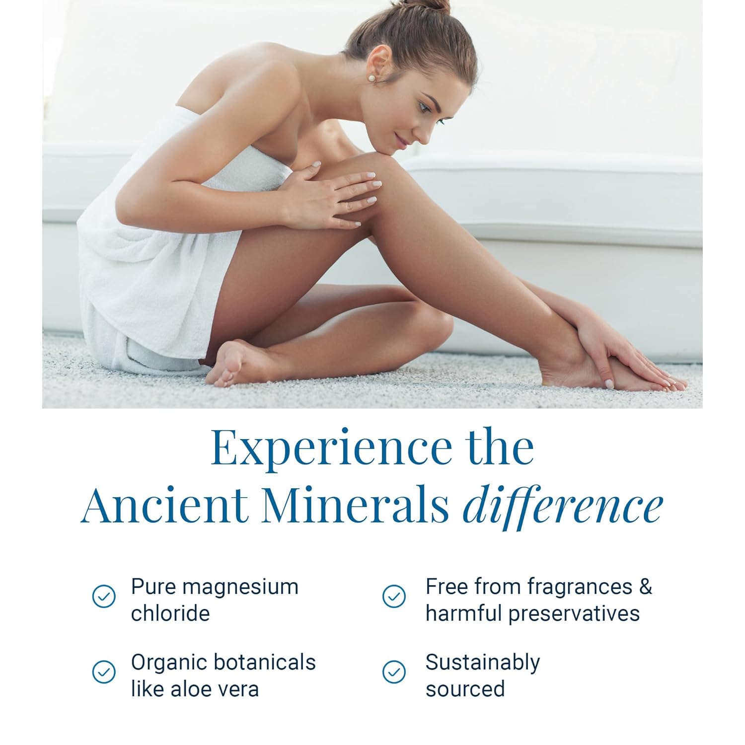 Ancient Minerals Magnesium Gel - 8Oz Bottle - Pure Genuine Zechstein Magnesium Chloride - Best For Massage, Topical Skin Application : Magnesium Mineral Supplements : Beauty & Personal Care