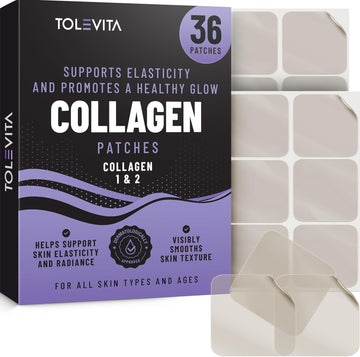 Collagen Patches - 36 Pcs | With Collagen Type 1 & 2 | Supports Skin Elasticity, Hydration & Firmness | Patches For Smooth, Youthful Skin & Active Lifestyles
