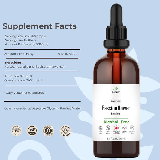 Horsetail Tincture – Alcohol-Free Herbal Extract For Hair, Skin, Nails & Bone Support – Vegan, Sugar-Free, Glycerin-Based Supplement – 3.4 Fl Oz (100 Ml)