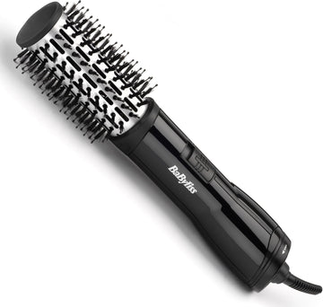 Babyliss Flawless Volume Hot Air Brush - Dry And Style In One, Titanium-Ceramic 38Mm Barrel For Smoothness, Ionic Frizz-Control, Black, 2764U