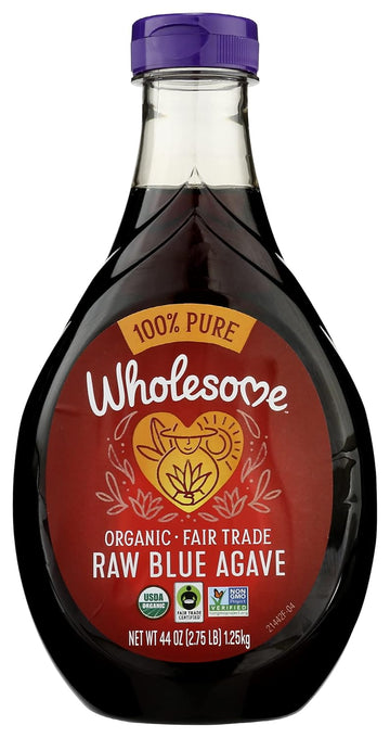 Wholesome Sweeteners 44-Ounce Organic Raw Blue Agave Nectar, Fair Trade, 100% Pure, Non Gmo, Gluten Free & Vegan, 1 Pack