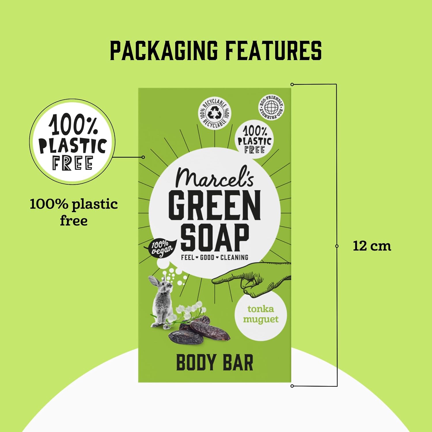 Marcel's Green Soap - Body Bar Vanilla & Cherryblossom - Saves 3 bottles of regular Shower Gel - 100% Eco friendly - 100% Vegan - 97% Biodegradable - 150 G : Amazon.co.uk: Health & Personal Care