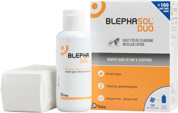 Blephasol Duo 100 Ml Micellar Eyelid Cleansing Lotion With 100 Lint-Free Pads | Effective And Gentle Cleansing For Make-Up Removal, Inflamed And Sensitive Eyelids | Soap & Alcohol-Free