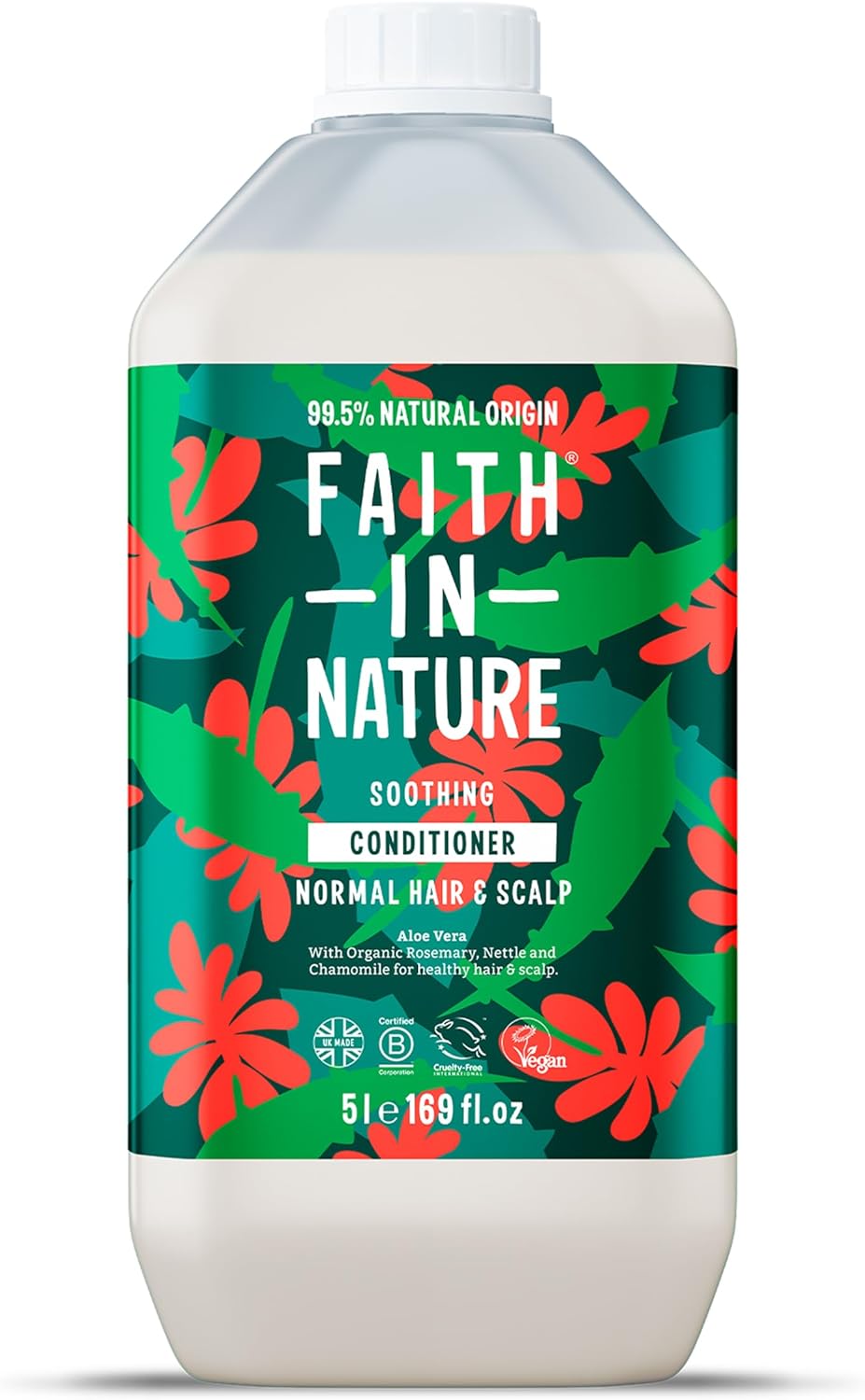 Faith In Nature Natural Fragrance Free Conditioner, Sensitive, Vegan & Cruelty Free, No Sls Or Parabens, For All Hair Type, 5L Refill Pack
