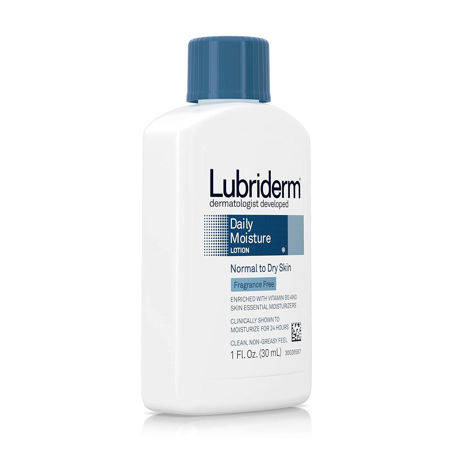 Lubriderm Daily Moisture Hydrating Unscented Body Lotion with Pro-Vitamin B5 for Normal-to-Dry Skin for Healthy-Looking Skin, Non-Greasy and Fragrance-Free Lotion, 1 fl. oz : Beauty & Personal Care