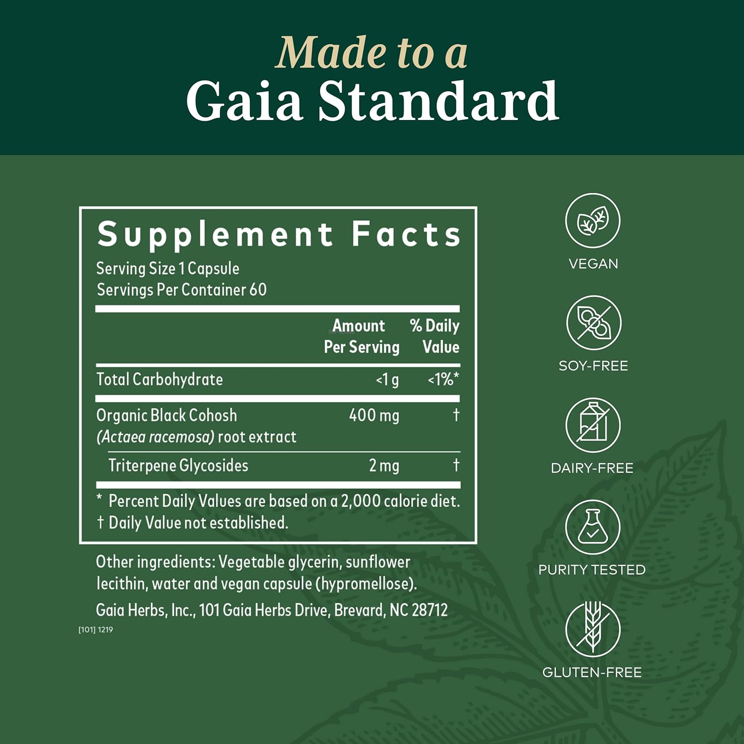 Gaia PRO Black Cohosh - Herbal Supplements for Menopause Support - Supports Hormone Balance for Women - with Organic Black Cohosh - 60 Vegan Liq Phyto-Capsules (60 Servings)