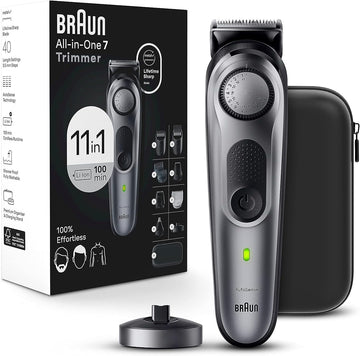 Braun All-In-One Style Kit Series 7 7420, 11-In-1 Trimmer For Men With Beard Trimmer, Body Trimmer For Manscaping, Hair Clippers & More, Braun’S Sharpest Blade, 40 Length Settings, Waterproof