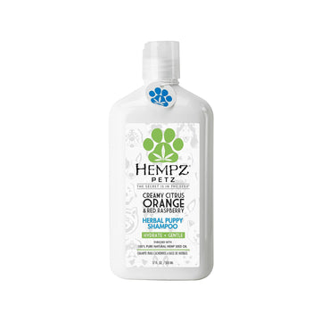 Hempz Petz Puppy Shampoo, Creamy Citrus Orange & Red Raspberry Herbal Puppy Shampoo, 17 Oz