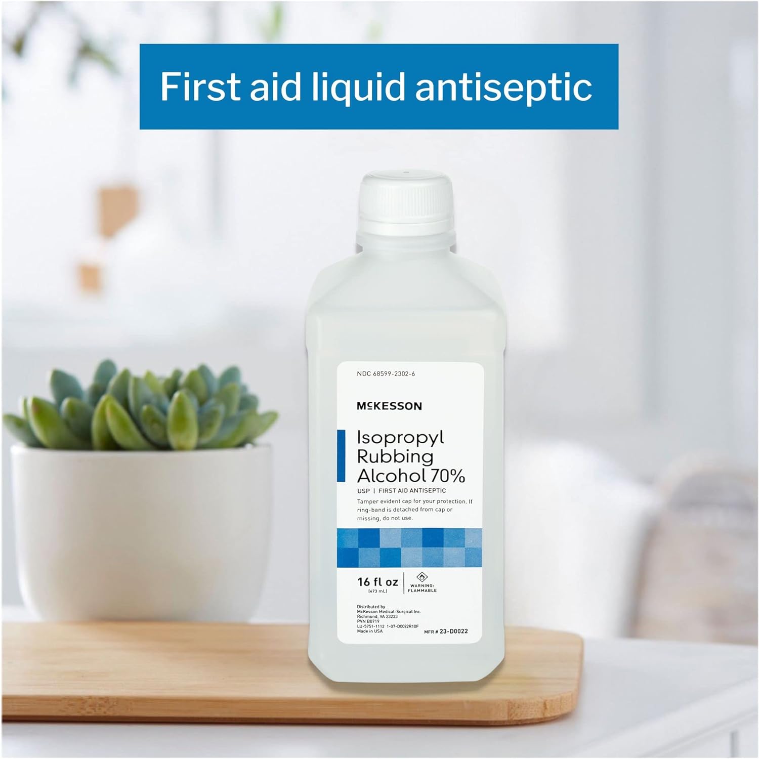 McKesson 70% Isopropyl Rubbing Alcohol - First Aid Antiseptic - 16 oz, 1 count : Health & Household