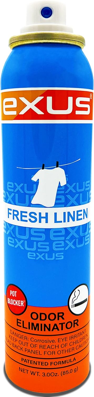 Exus Odor Eliminator & Air Freshener Spray For Strong Odor, Pet Odor Eliminator, Room Spray, Car Freshener (3 Pack) (Fresh Linen)