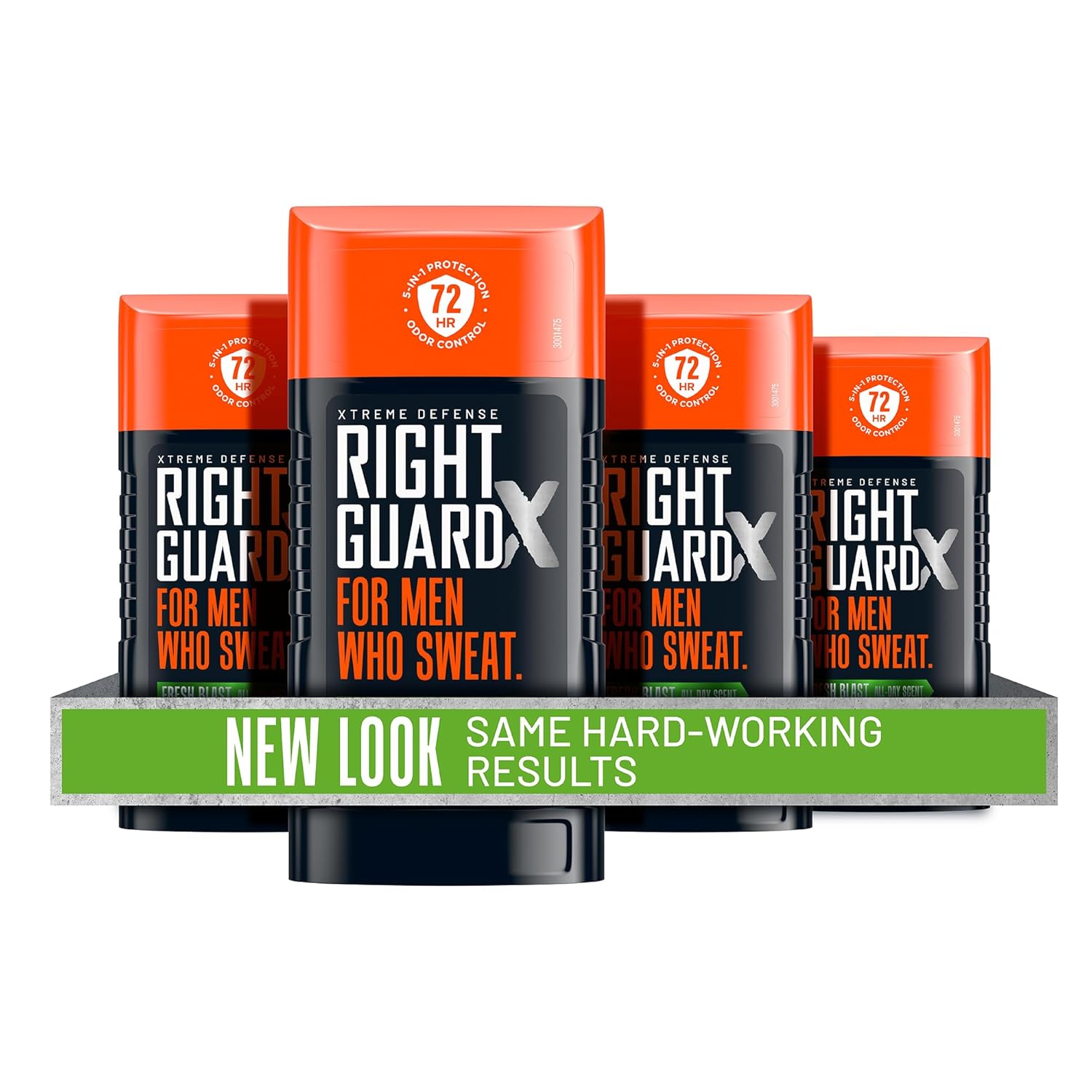 Right Guard Xtreme Defense Invisible Solid Antiperspirant & Deodorant ,72-Hour Odor Control,Fresh Blast Scent, 2.6 Oz. (4 Count)