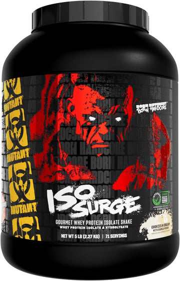 Mutant Iso Surge Whey Protein Isolate Powder Acts Fast To Help Recover, Build Muscle, Bulk And Strength, 5 Lb - Strawberry Milkshake
