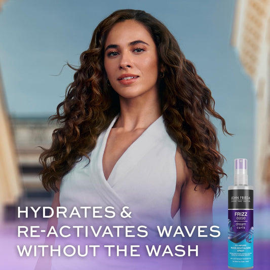 John Frieda Dream Curls Oil-Infused Wave-Revitalising Spray, Reactivate And Hydrate Curls, 150Ml