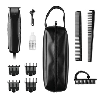 Andis 30285 Headliner 2, 11-Piece Hair Cutting Trimmer Kit, Carbon Steel T-Blade, Corded Electric, Black