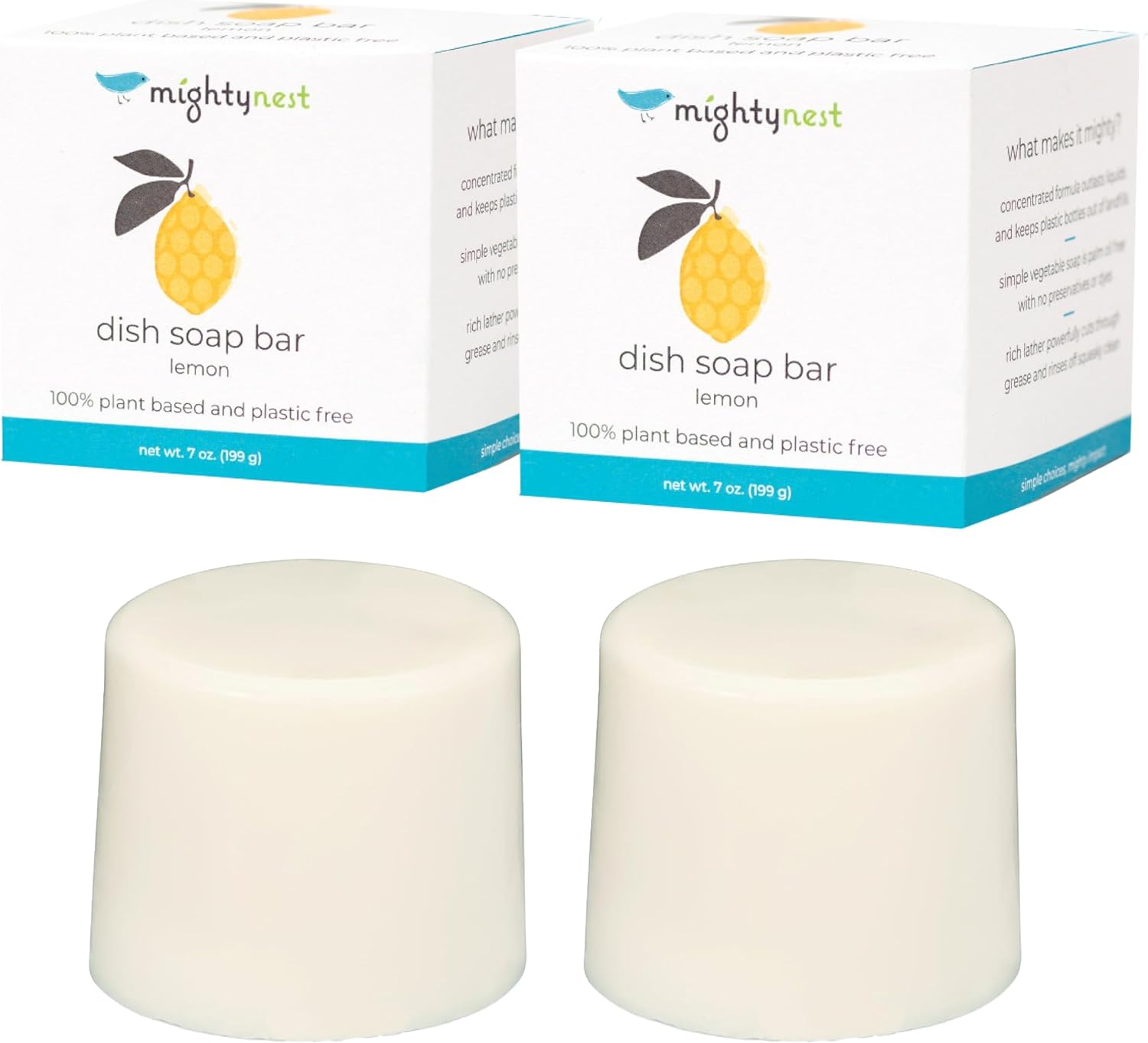 MightyNest Lemon Scented Dish Washing Bar Soap (1 Count (Pack of 2))