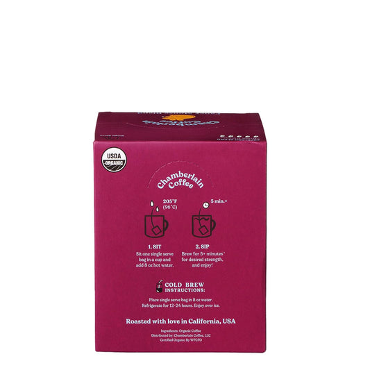 Chamberlain Coffee Fancy Mouse Blend Cold Brew Singles - Dark Roast Organic Coffee Single Serve Bags With Notes Of Creamy Dark Chocolate & Sweet Caramel - 10 Single Serve Cold Brew Sachets