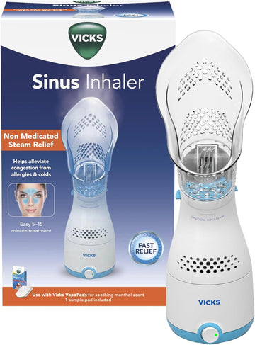 Vicks Personal Sinus Steam Inhaler, Fast, Targeted Relief For Allergies, Sinus, Cough And Congestion. Use With Vicks Vapopads For Extra Soothing Comfort