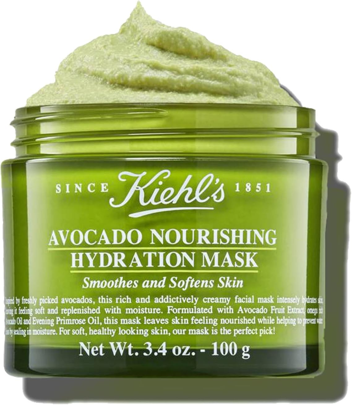 Kiehl'S Avocado Nourishing Hydration Mask, Rich & Creamy Face Mask, Fragrance-Free, 100G