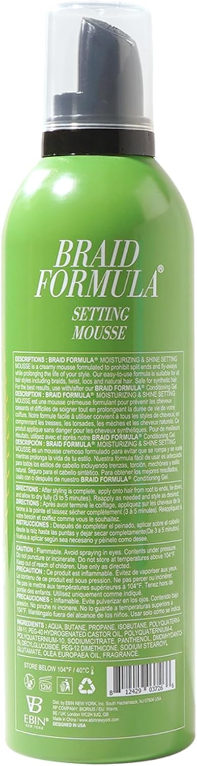 EBIN NEW YORK LOCK'N POMADE Setting Mousse Moisturizing & Shine - OLIVE OIL (12.49oz/ 354ml) : Amazon.co.uk: Beauty