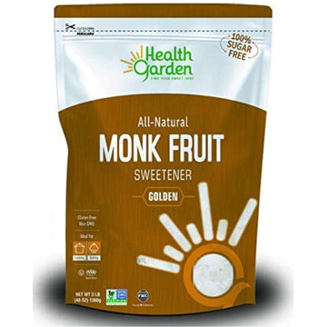 Health Garden Monk Fruit Sweetener, Golden- Non Gmo - Gluten Free - Sugar Substitute - Kosher - Keto Friendly (3 Lbs)