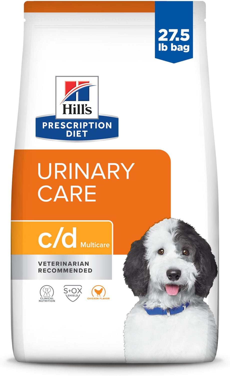 Hill'S Prescription Diet C/D Multicare Urinary Care Chicken Flavor Dry Dog Food, Veterinary Diet, 27.5 Lb. Bag