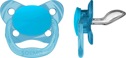 Solimo Orthodontic Baby Pacifier, Stage 2 (6-12M), BPA Free, Assorted Colors (Pack of 4)