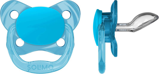 Amazon Brand - Solimo Orthodontic Baby Pacifier, Stage 2 (6-12M), Bpa Free, Assorted Colors (Pack Of 4)