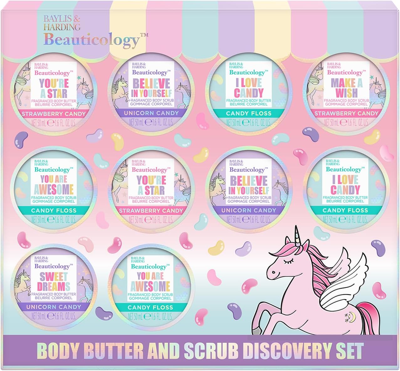 Baylis & Harding Beauticology Candy Body Scrub & Butter Discovery Gift Set (Pack Of 1) - Vegan Friendly