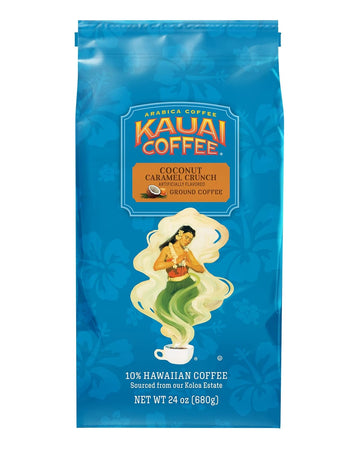 Kauai Coffee Coconut Caramel Crunch Medium Roast - Ground Coffee, 24 oz Package