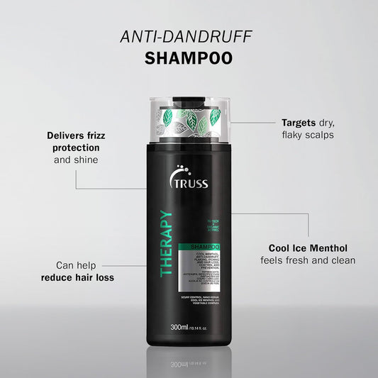 Truss Therapy Shampoo - Anti Dandruff Shampoo + Dry Scalp Treatment - Help Prevent Hair Loss And Reduce Oiliness While Protecting Against Dandruff And Allergies (300 Ml)