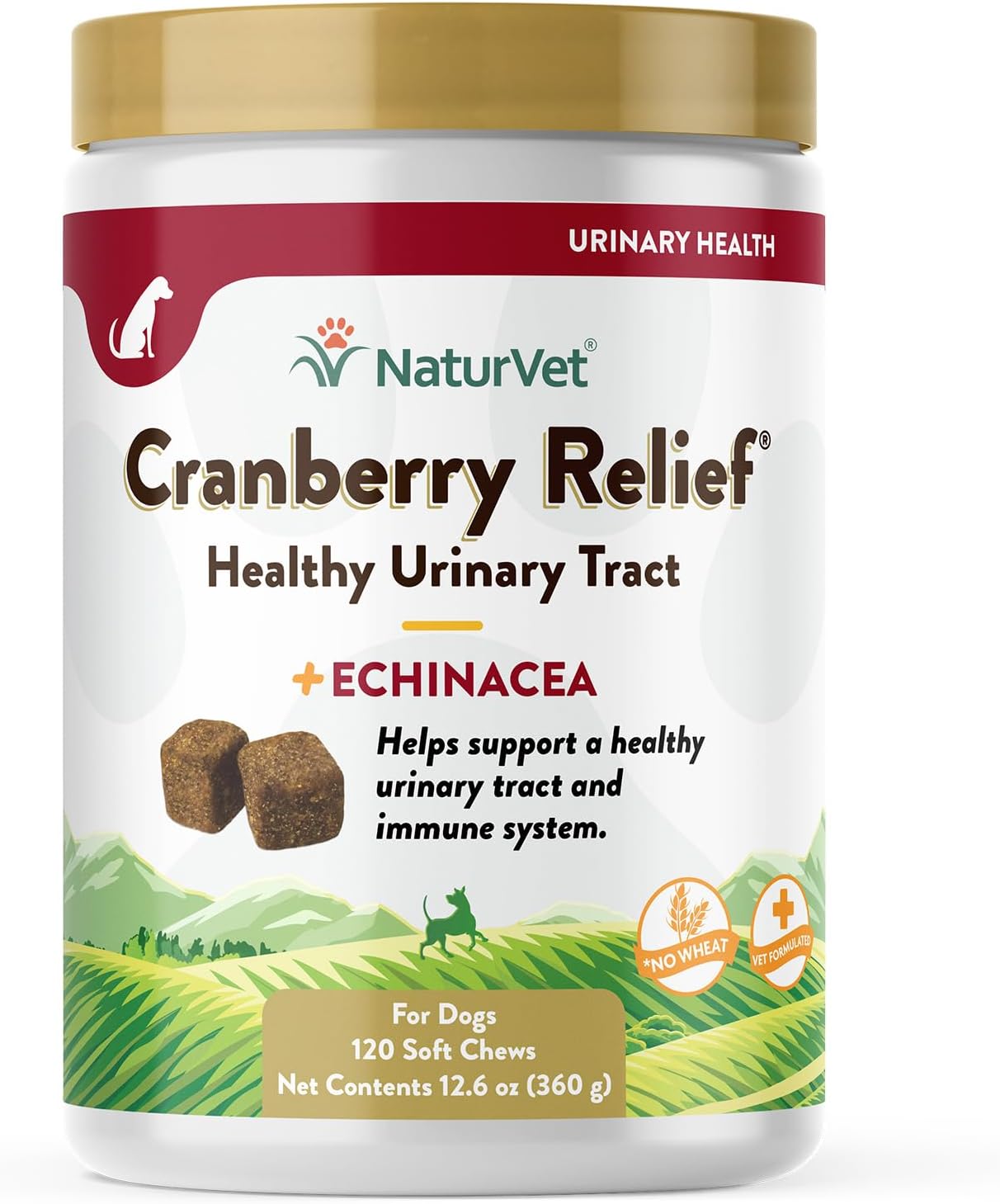 NaturVet – Cranberry Relief Plus Echinacea – Helps Support a Healthy Urinary Tract & Immune System – 120 Soft Chews