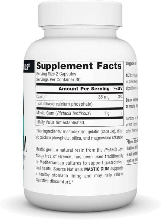 Source Naturals Mastic Gum For Stomach Discomfort* 500 Mg Capsule, 60 Count