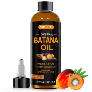 Dr Sebi Raw Batana Oil, 100% Natural Organic Hair Growth Oil For Men & Women, Sourced From Honduras, Pure, Unrefined, Enhances Thickness, Prevent Hair Loss 4 Oz