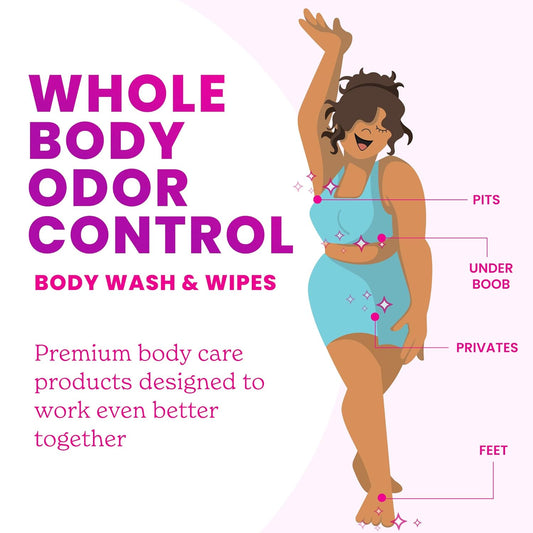 Lume Acidified Body Wash & Flushable Deodorant Wipes - 24 Hour Odor Control - Hydrating Wash - Without Sls Or Parabens - Ob/Gyn Developed - 8.5 Ounce (Lavender Sage) 15 Count Wipes (Cucumber)