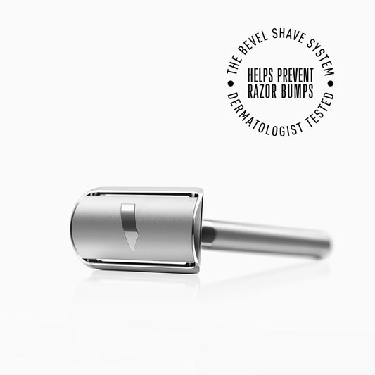 Safety Razor and Shaving Brush Bundle by Bevel - Includes Double Edge Safety Razor for Men & Vegan Hair Brush, Prevents Razor Bumps