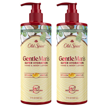 Old Spice Gentleman's Blend Super Hydration Hand & Body Lotion, Eucalyptus & Coconut Cream, 17.0 FL OZ (Pack of 2)