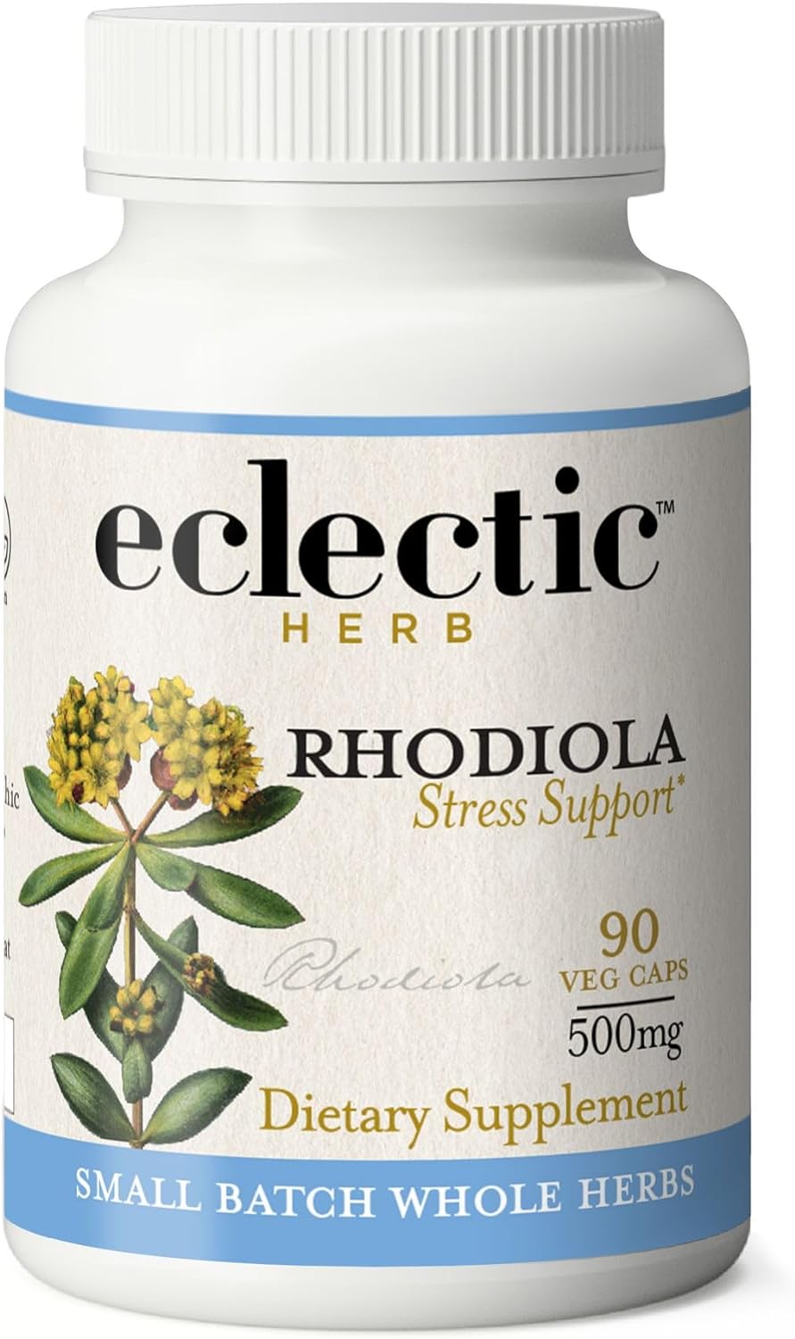 Eclectic Rhodiola 500 Mg Fduv, Blue, 90 Count