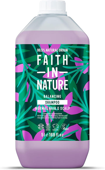 Faith In Nature Natural Grapefruit & Orange Shampoo, Purifying For Oily Hair & Scalp, Vegan & Cruelty Free, No Sls, Silicones Or Parabens, 5L Refill Pack