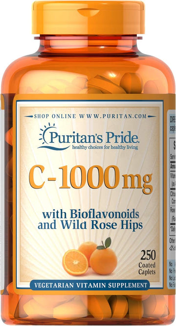 Puritan'S Pride Puritan'S 1000 Mg With Bioflavonoids Rose Hips Supports Immune System, Vitamin C, Unflavored, 250 Count