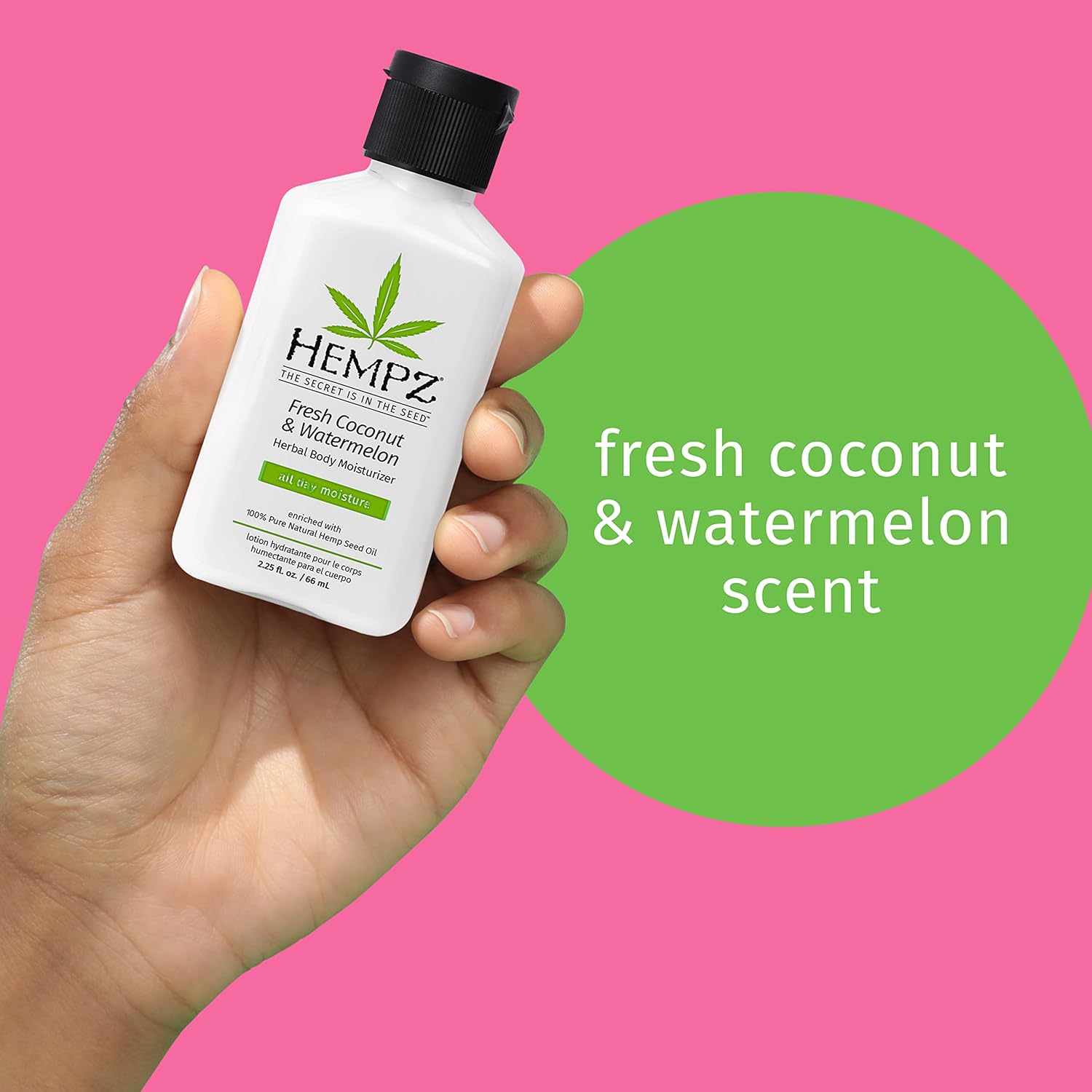 Hempz Herbal Body Moisturizer, Pearl White, Fresh Coconut/Watermelon, 2.25 Ounce : Beauty & Personal Care