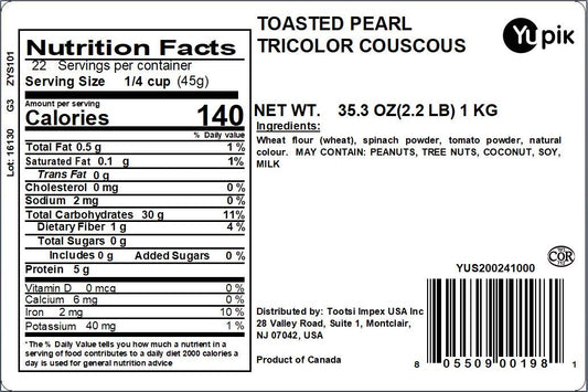 Yupik Toasted Pearl Tricolor Couscous, 2.2 Lb