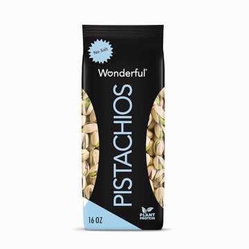 Wonderful Pistachios In Shell, Roasted With No Salt Nuts, 16 Ounce Bag, Protein Snacks, Gluten Free, Healthy Snacks For Adults